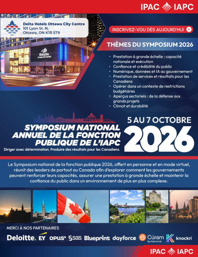 Affiche du Symposium national annuel de la fonction publique de l'IAPC 5 au 7 octobre 2026